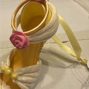 Disney Glittery Cream and Yellow Disney ornaments